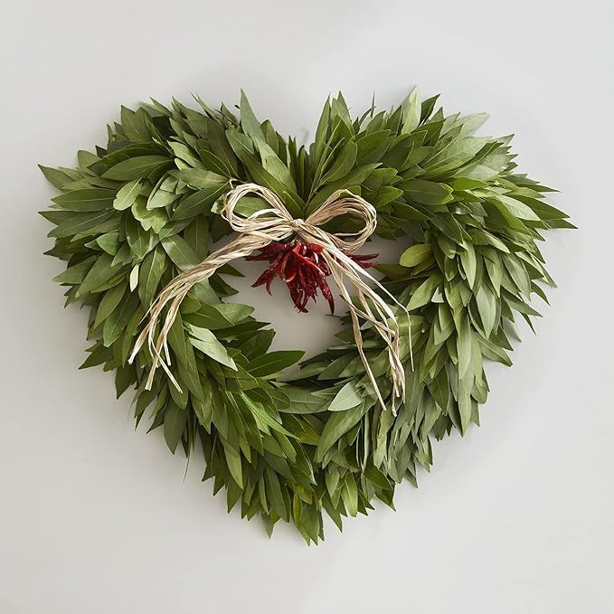 Fresh Heart Shaped Bay Leaf Wreath | Amazon (US)