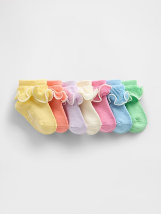 Baby & Toddler Ruffle Ankle Socks (7-Pack) | Gap (US)