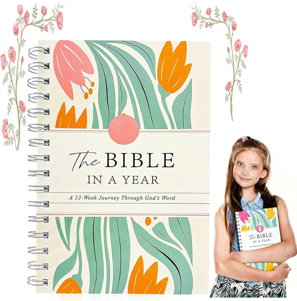 VINCOORA The Bible in a Year: A 52-Week Guided Study Journal for Women with Spiral Binding, Daily... | Amazon (US)