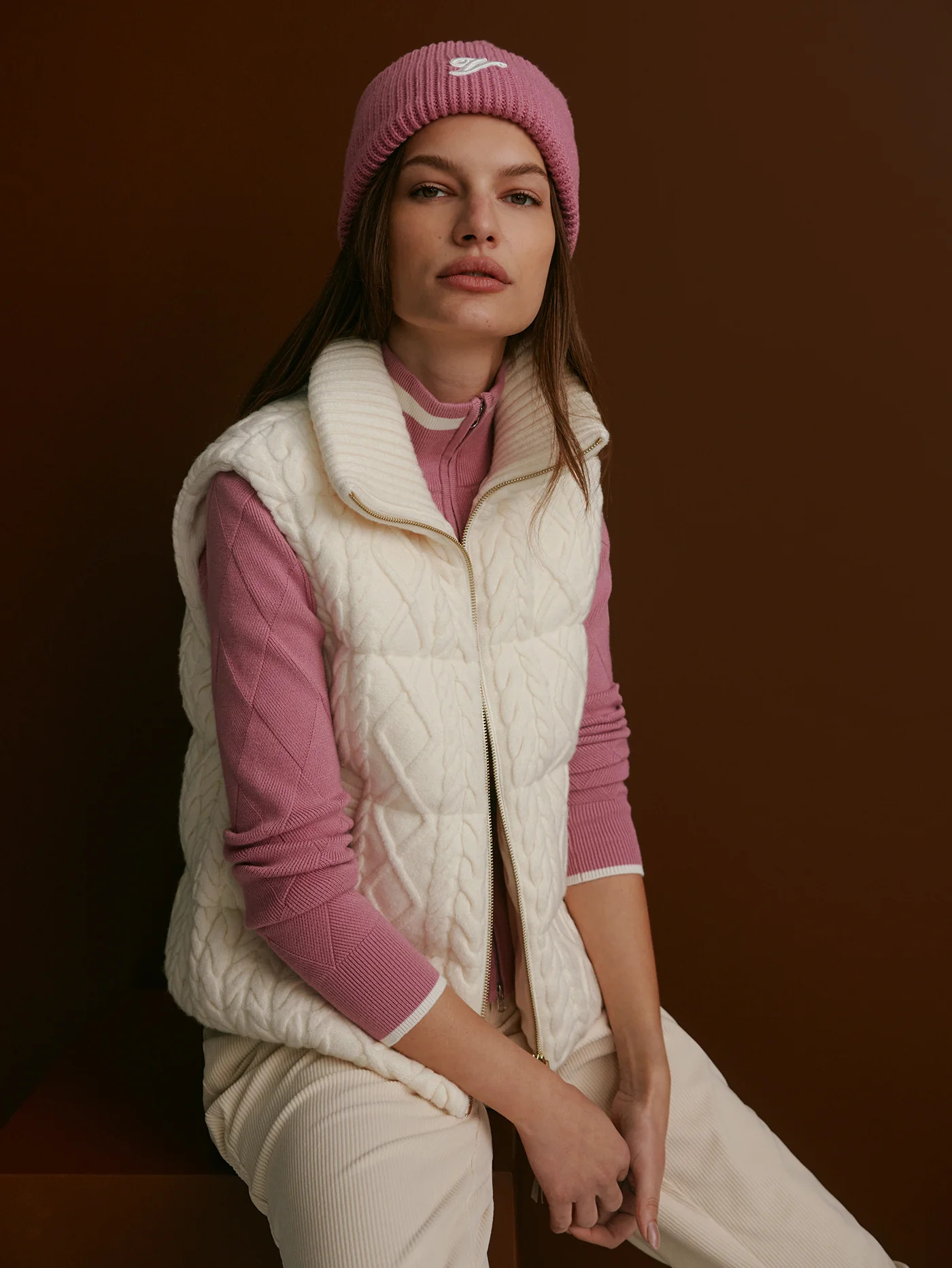 Irina Cable Knit Gilet | Varley UK | Varley UK