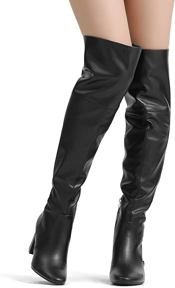 DREAM PAIRS Women’s Thigh High Over the Knee Fashion Chunky Heel Long Boots | Amazon (US)