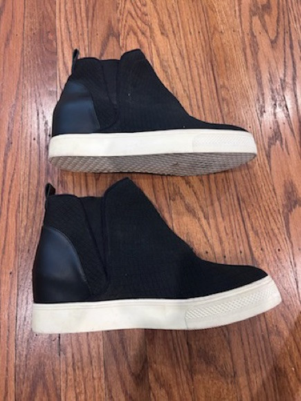 Black Slip-On High-Top Sneakers With White Sole | Poshmark