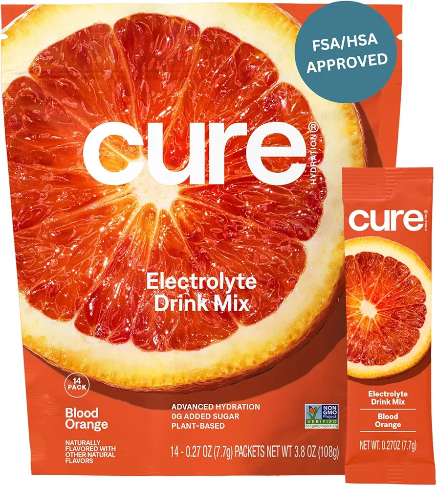 Cure Hydration | Plant-Based Electrolyte Drink Mix | No Added Sugar | FSA & HSA | Dehydration Rel... | Amazon (US)
