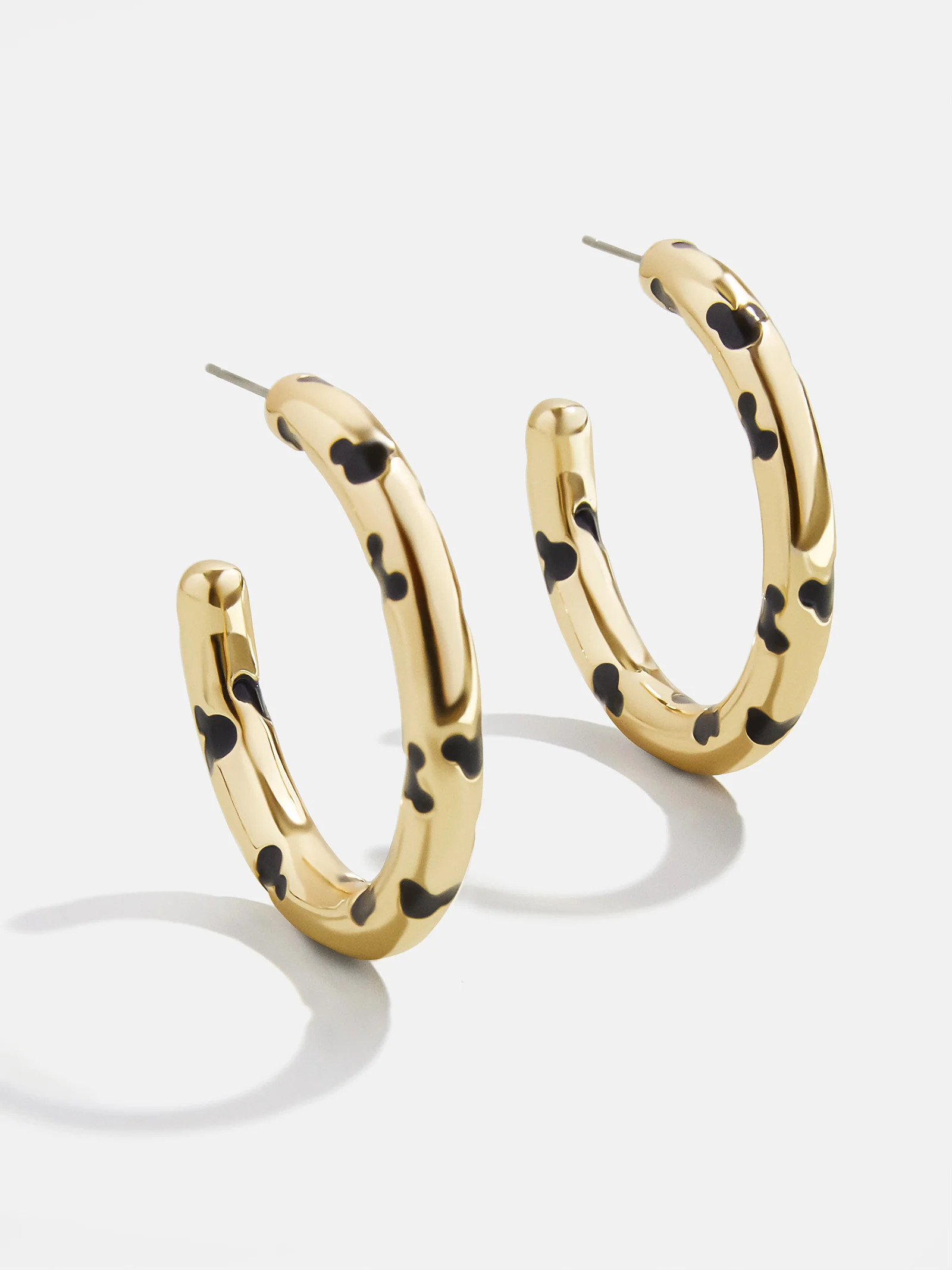 Mickey Mouse disney Gold Hoop Earrings - Gold/Black | BaubleBar (US)
