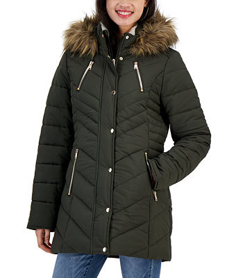 Maralyn & Me Trendy Plus Size Faux-Fur-Trim Hooded Puffer Coat, Created for Macy's - Macy's | Macy's