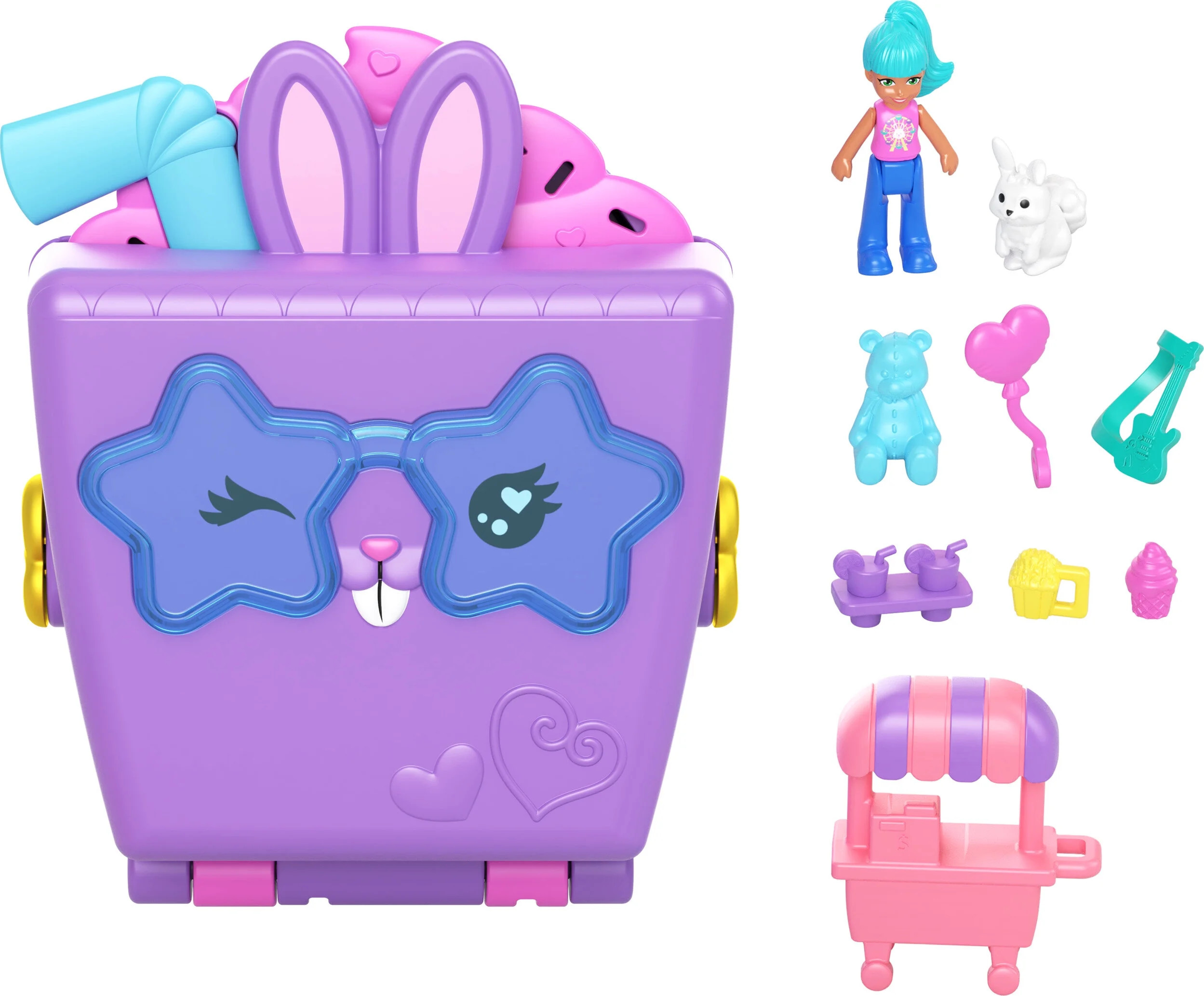 Polly Pocket Bunny Carnival Compact, Mini Playset & Travel Toy with Food Theme | Walmart (US)