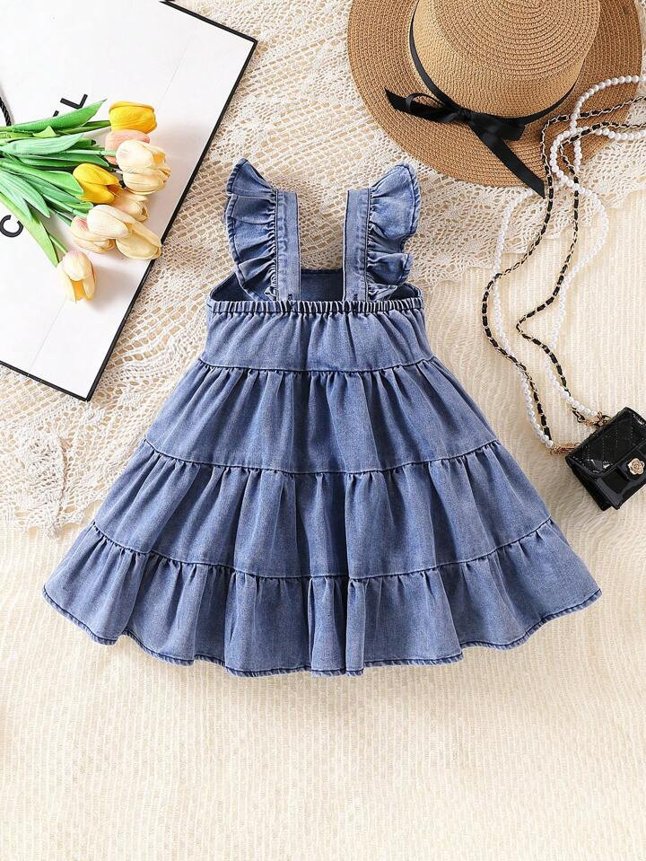 New Spring/Summer Style Baby Girls' Casual Cap Sleeve Cow Printed Suspender Dress, Adjustable Str... | SHEIN