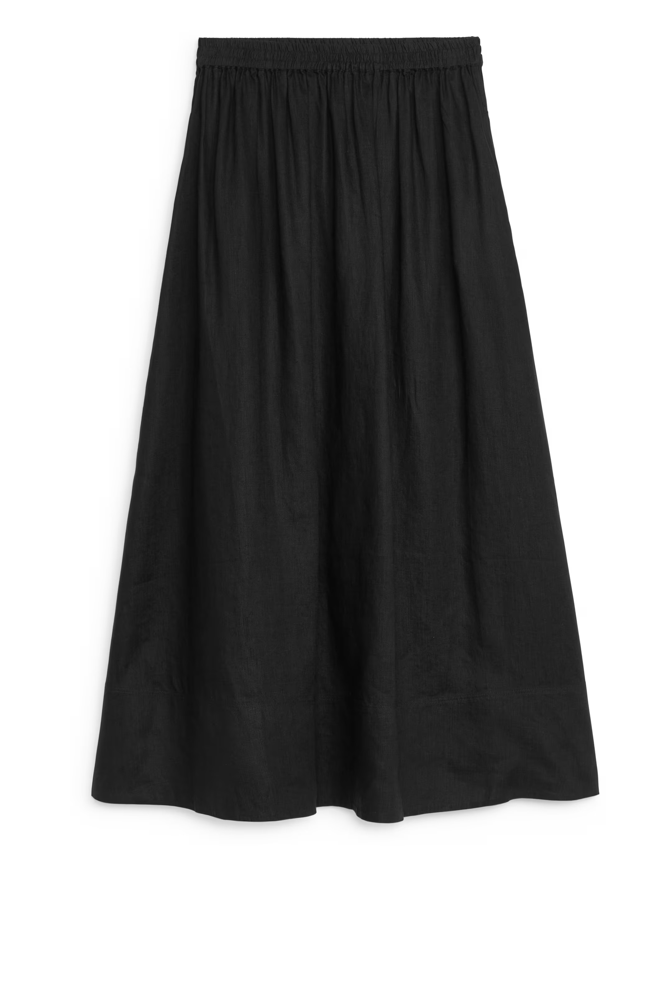 Maxi Linen Skirt - Regular waist - Long - Black - Ladies | H&M GB | H&M (UK, MY, IN, SG, PH, TW, HK)