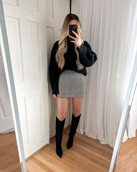 Cute date night outfit!! Entire outfit is from Na-Kd I can’t link on here but linking similar!! mini skirt, winter outfit

#LTKfindsunder100 #LTKMostLoved #LTKstyletip
