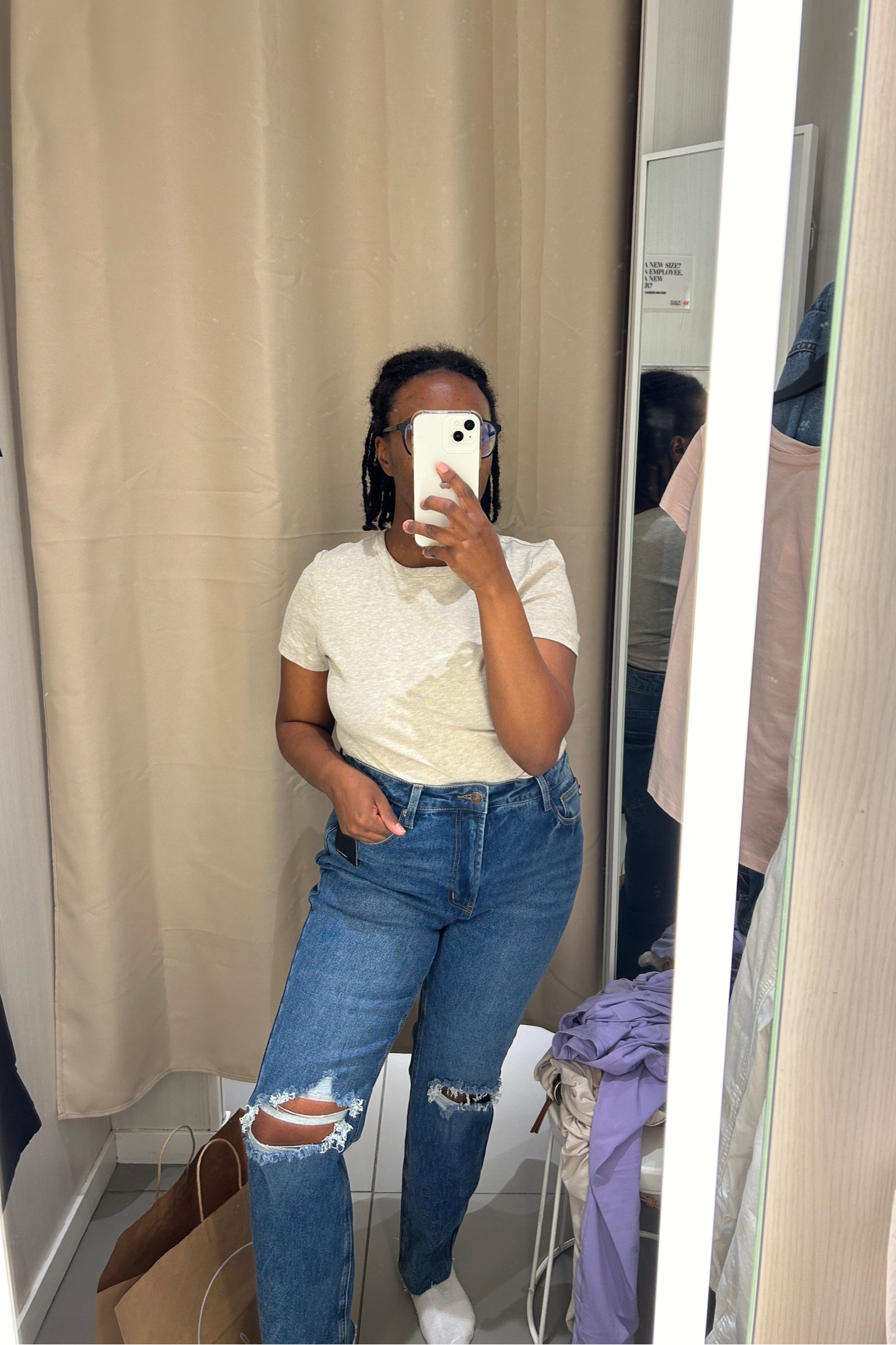 omfg i love this casual fit combo. the ribbed t shirts from H&M are easily my fave basic shirts for a non-stressful but still sorta different touch to a basic fit. and these jeans fit SO DAMN WELL but they’re from a store called Kindred that’s local to KC 🥰☺️

#LTKfindsunder50 #LTKmidsize #LTKsalealert