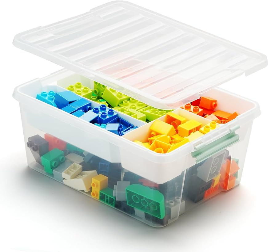 Plastic Craft Storage Organizer Box With Removable Tray, Clear Art Supplies Container Storage Bin... | Amazon (US)