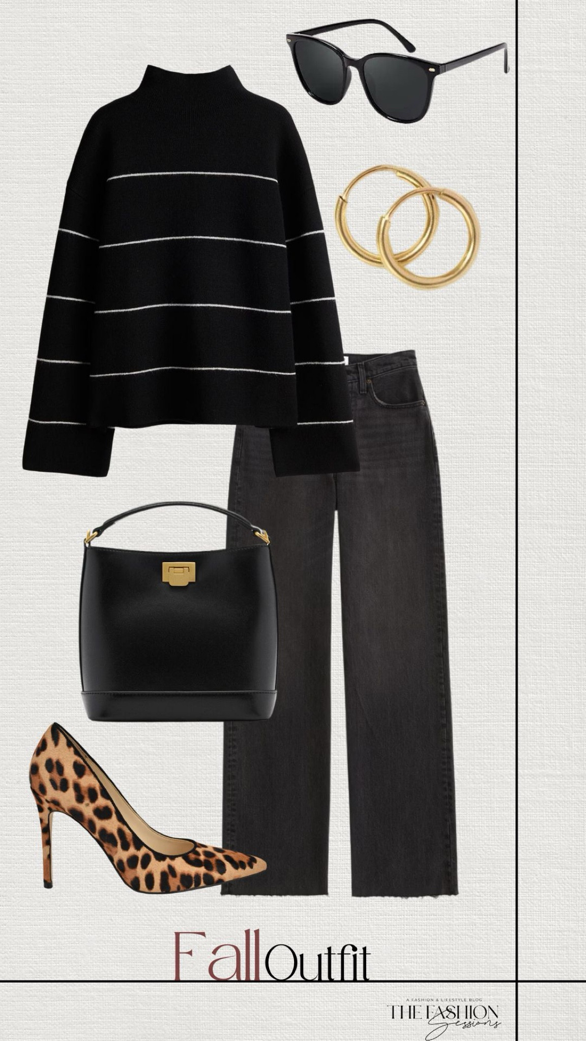 Fall Outfit | Striped Sweater | Black Jeans | Leopard Heels | Black Bag | 

#LTKStyleTip #LTKShoeCrush #LTKFallSale