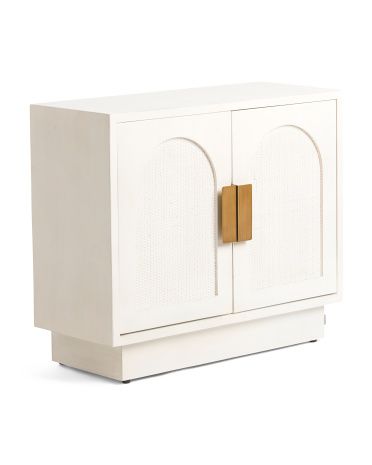 2 Door Console With Rattan And Brass Hardware | TJ Maxx