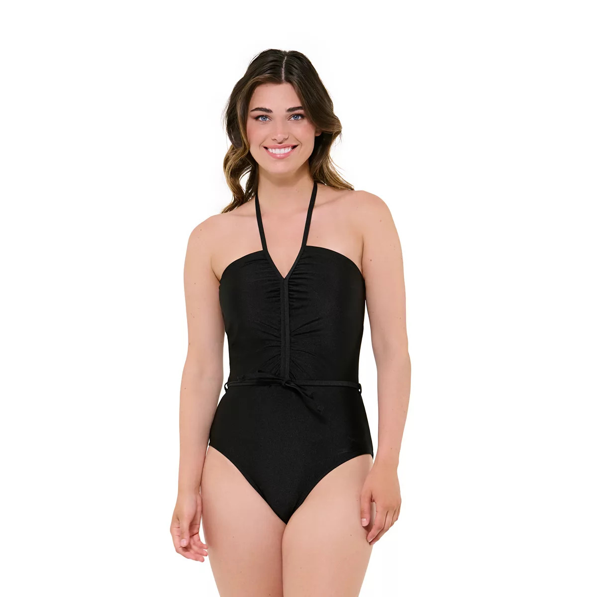 Women's Freshwater Ruched Front-Tie One-Piece Swimsuit | Kohl's