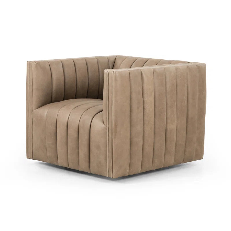 Augustine Leather Swivel Club Chair | Wayfair North America
