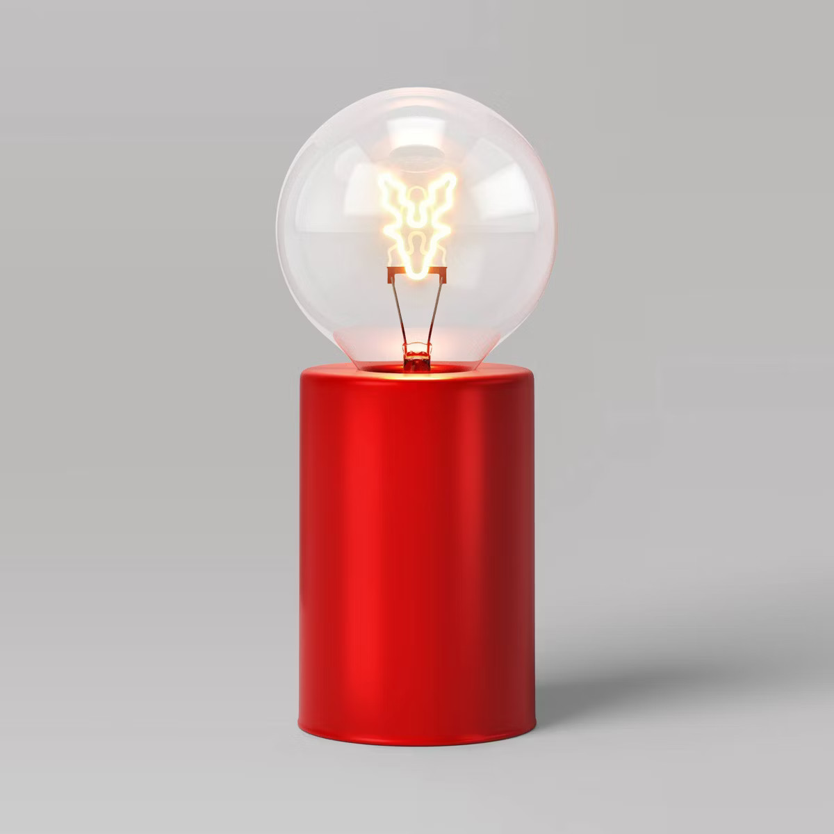 Reindeer Warm Christmas White Filament Bulb with Metal Cylinder Base Battery Operated - Wondersho... | Target