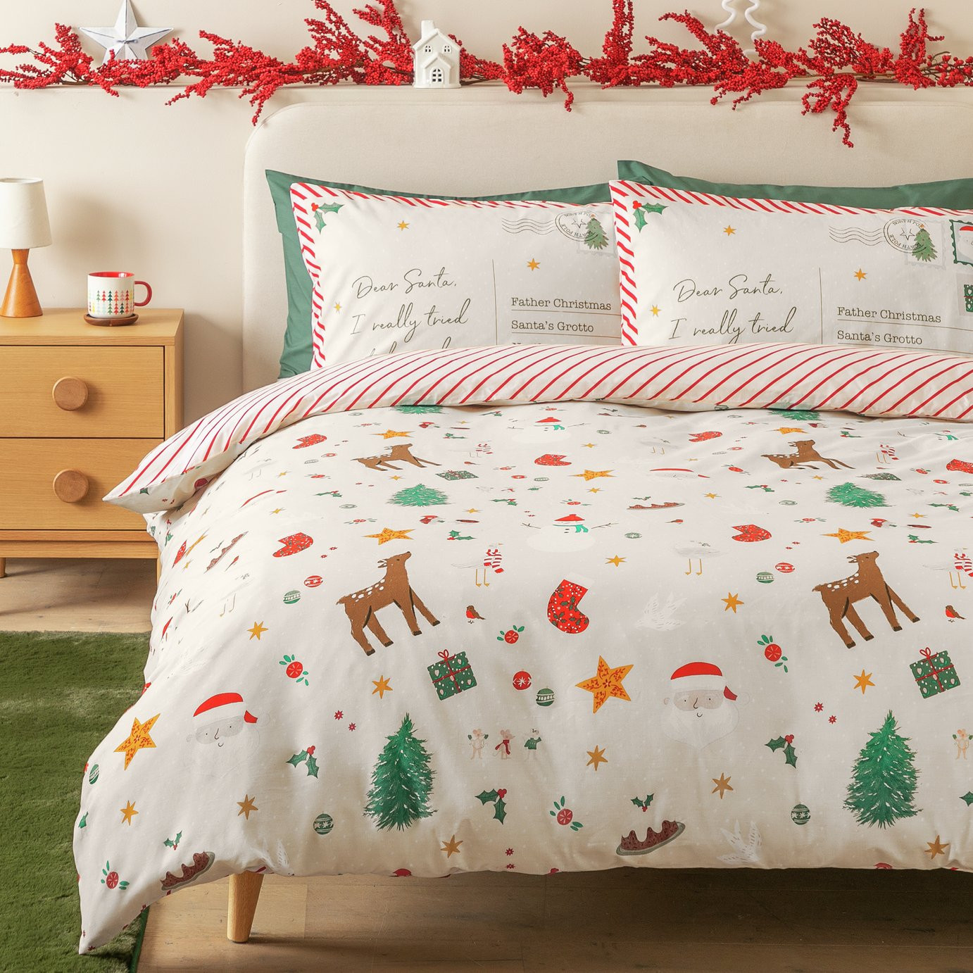 Argos Home Letter to Santa Cream Bedding Set - Double | argos.co.uk