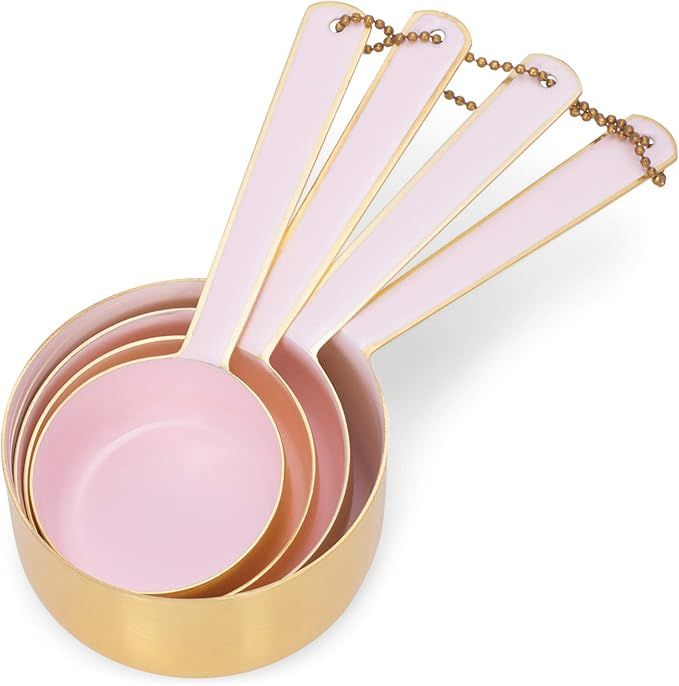 Creative Brands Metal Measuring Cup, Set of 4, Pink and Gold | Amazon (US)