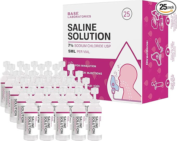 BASE LABORATORIES 7% Saline Solution for Nebulizer Machine | Saline Solution for Inhalation & Nas... | Amazon (US)
