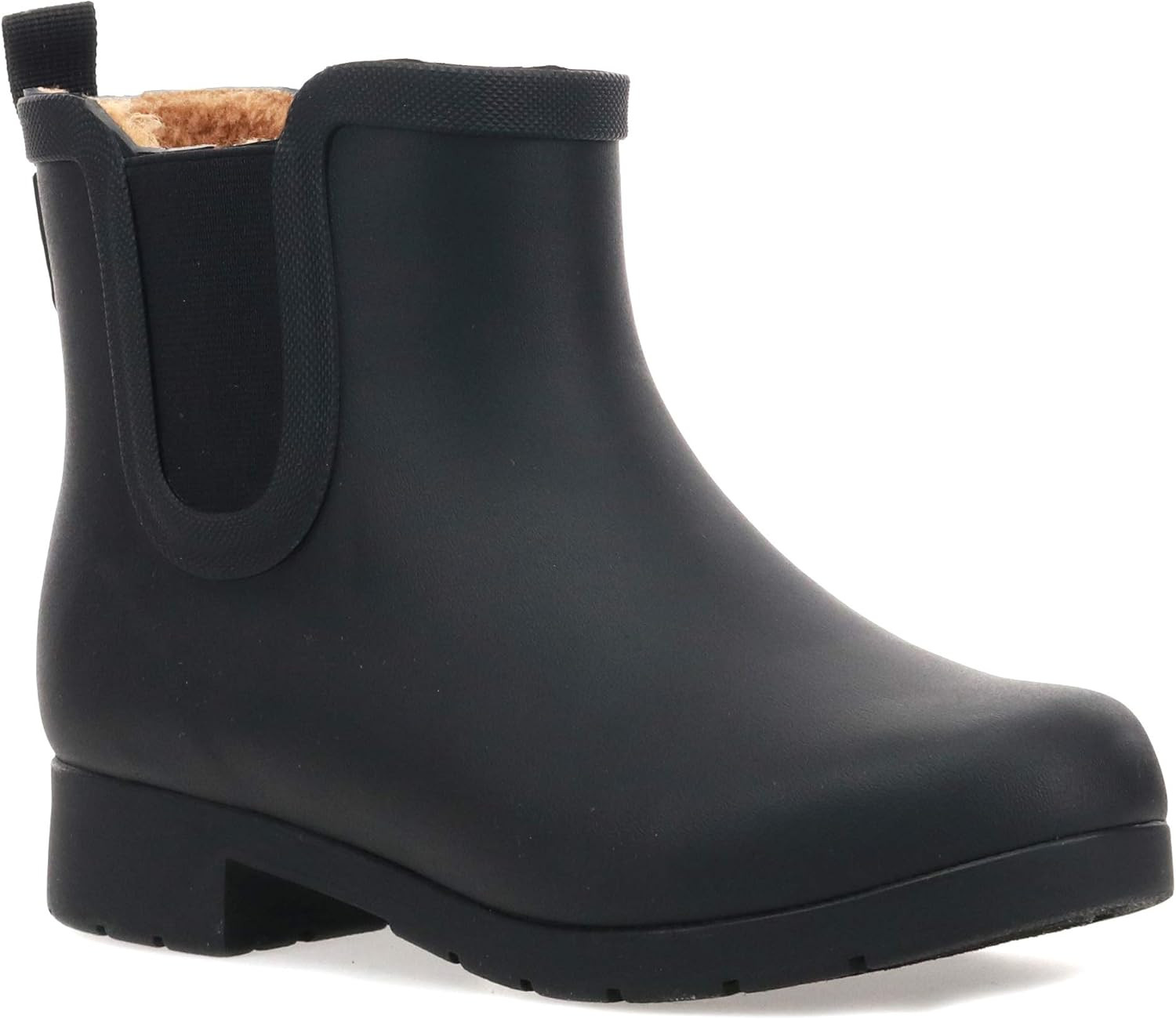 Chooka Women's Delridge Waterproof Faux Fur Chelsea Rain Boot Slip On | Amazon (US)