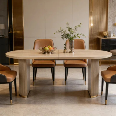 Oval Dining Table Double Pedestal | Wayfair North America