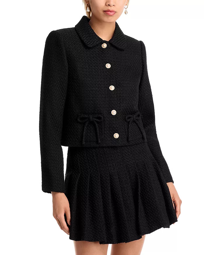 AQUA Bow Detailed Tweed Jacket - Exclusive Women - Bloomingdale's | Bloomingdale's (US)