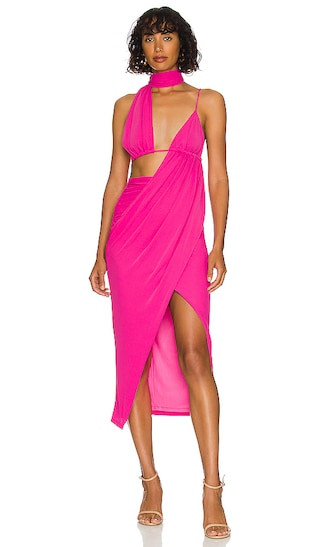 Finnleigh Midi Dress in Pink | Revolve Clothing (Global)
