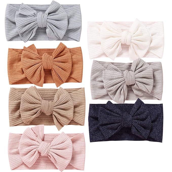 Baby Girl Nylon Headbands Newborn Infant Toddler Hairbands and Bows Child Hair Accessories | Amazon (US)