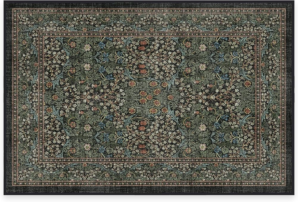 RUGGABLE x Morris & Co Washable Rug - Perfect Bohemian Area Rug for Living Room Bedroom Kitchen -... | Amazon (US)