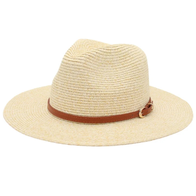 Avaner Women's Panama Straw Beach Sun Hat with Removable Leather Belt \u2013 Breathable Wide Brim... | Walmart (US)
