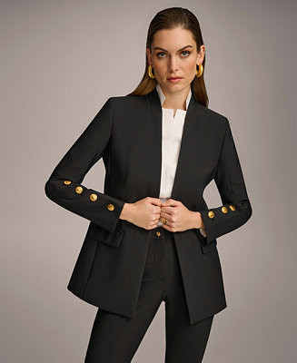 Donna Karan Women's Button Sleeve Blazer | Macy's