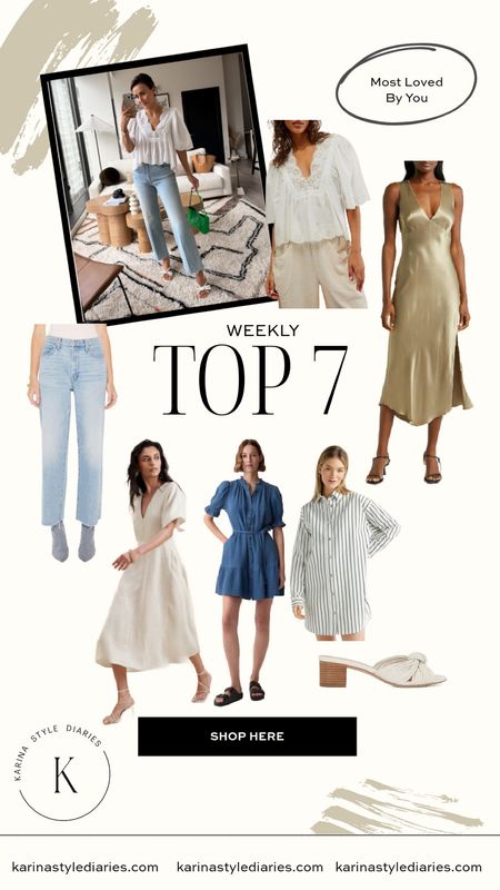 Weekly best seller items! Some on sale, some classic wedding guest dresses, the best pair of jeans of the season and more! 

#LTKSeasonal #LTKstyletip #LTKfindsunder100