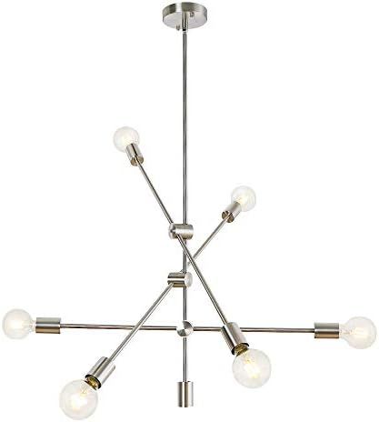 Sputnik Chandelier, LynPon 6 Lights Modern Ceiling Light Fixture Brushed Nickel Industrial Mid Ce... | Amazon (US)