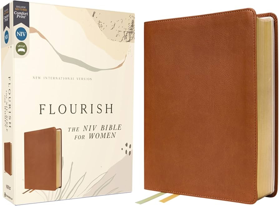 Flourish: The NIV Bible for Women, Leathersoft, Brown, Comfort Print | Amazon (US)