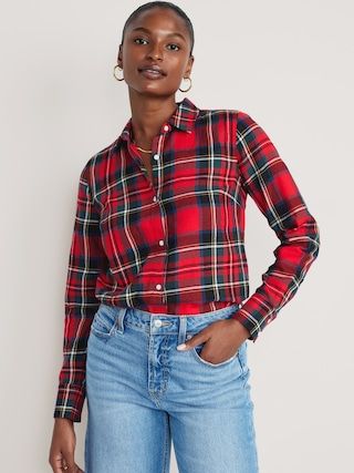 Relaxed Classic Flannel Shirt for Women | Old Navy (US)