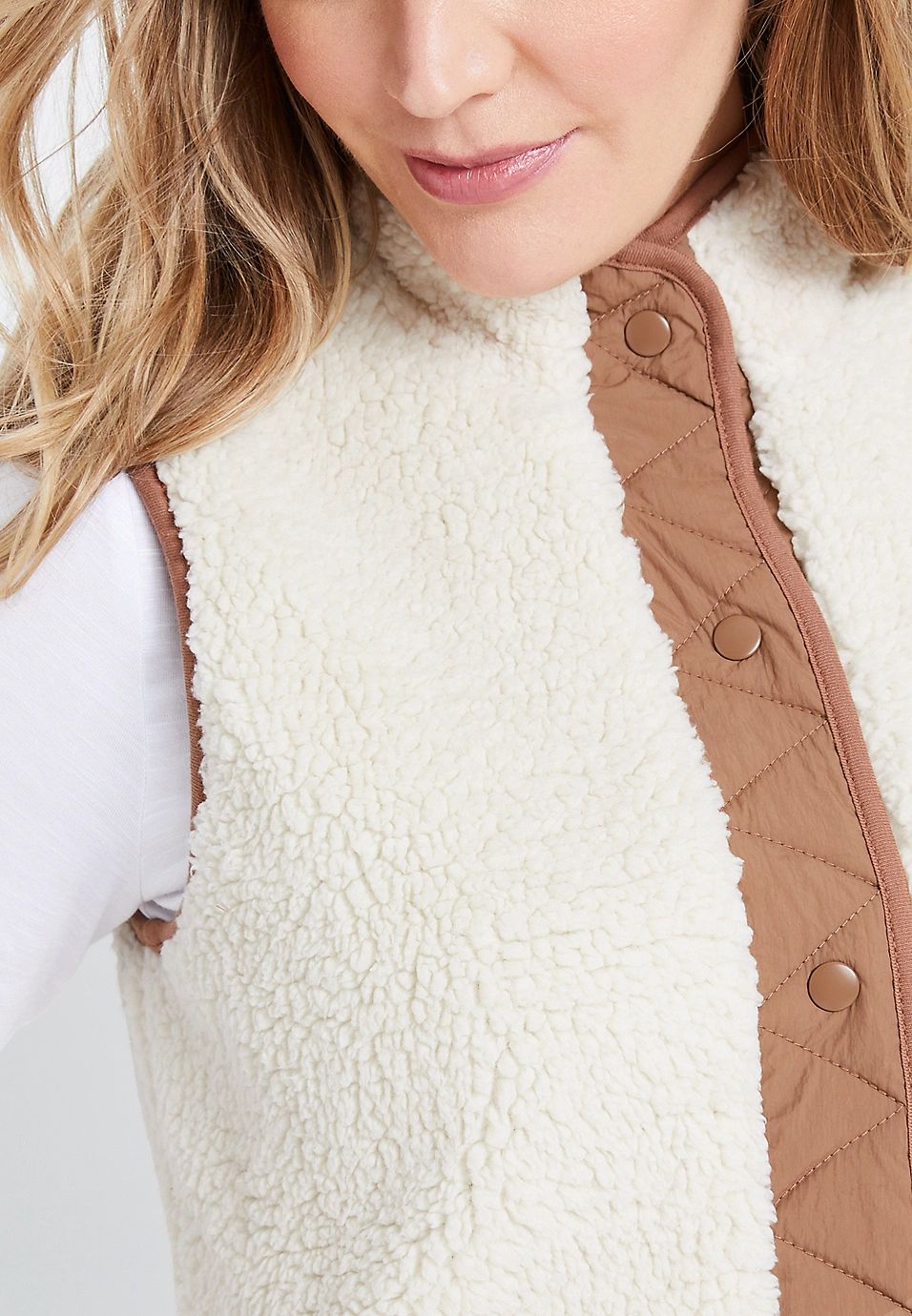 White Sherpa Vest | Maurices