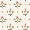 Alexis Thistle Stars Pink Green on white | Spoonflower