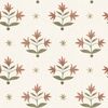 Alexis Thistle Stars Pink Green on white | Spoonflower