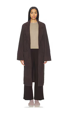 Barefoot Dreams CozyChic Cotton Rib Long Coat in Umber from Revolve.com | Revolve Clothing (Global)