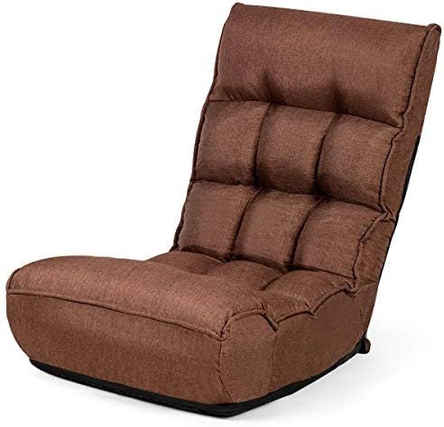 Giantex Folding Floor Gaming Chair Sleeper 4-Position Adjustable, Headrest 5-Angle Adjustable, Si... | Amazon (US)