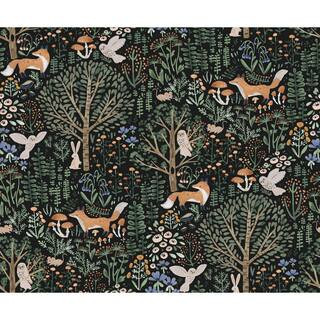 RoomMates Clara Jean Folklore Forest Black Vinyl Peel and Stick Matte Wallpaper 30.75 sq. ft. RMK... | The Home Depot