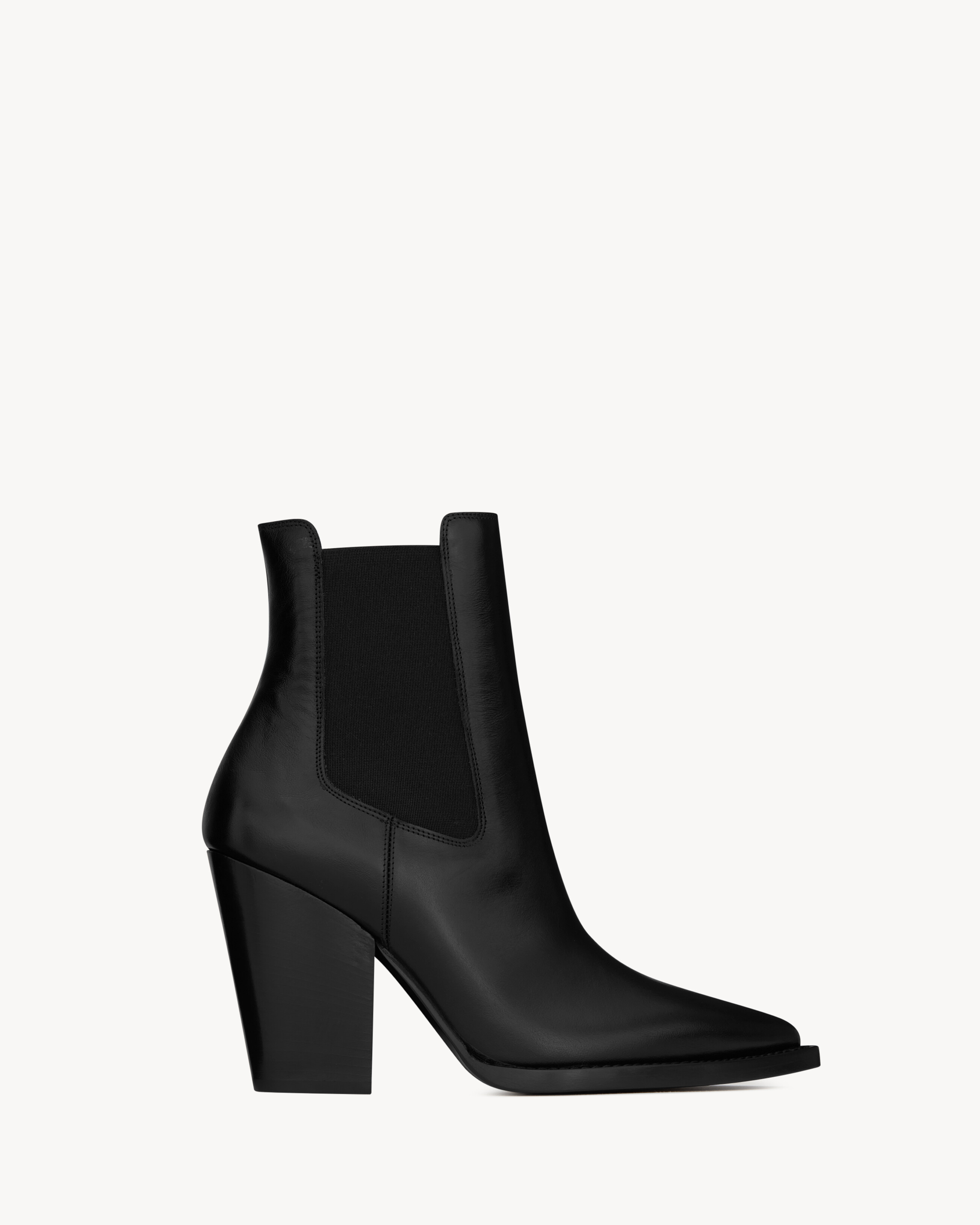 Saint Laurent Theo Chelsea Booties In Smooth Leather - Black - Women - 40.5 | Saint Laurent Inc. (Global)