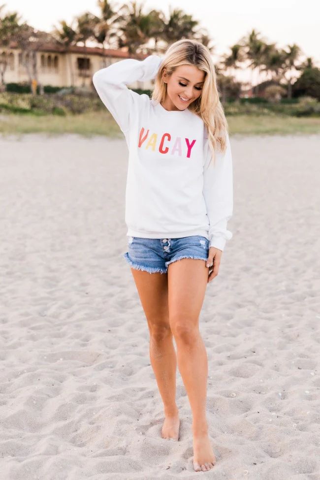 Vacay Graphic Sweatshirt | The Pink Lily Boutique