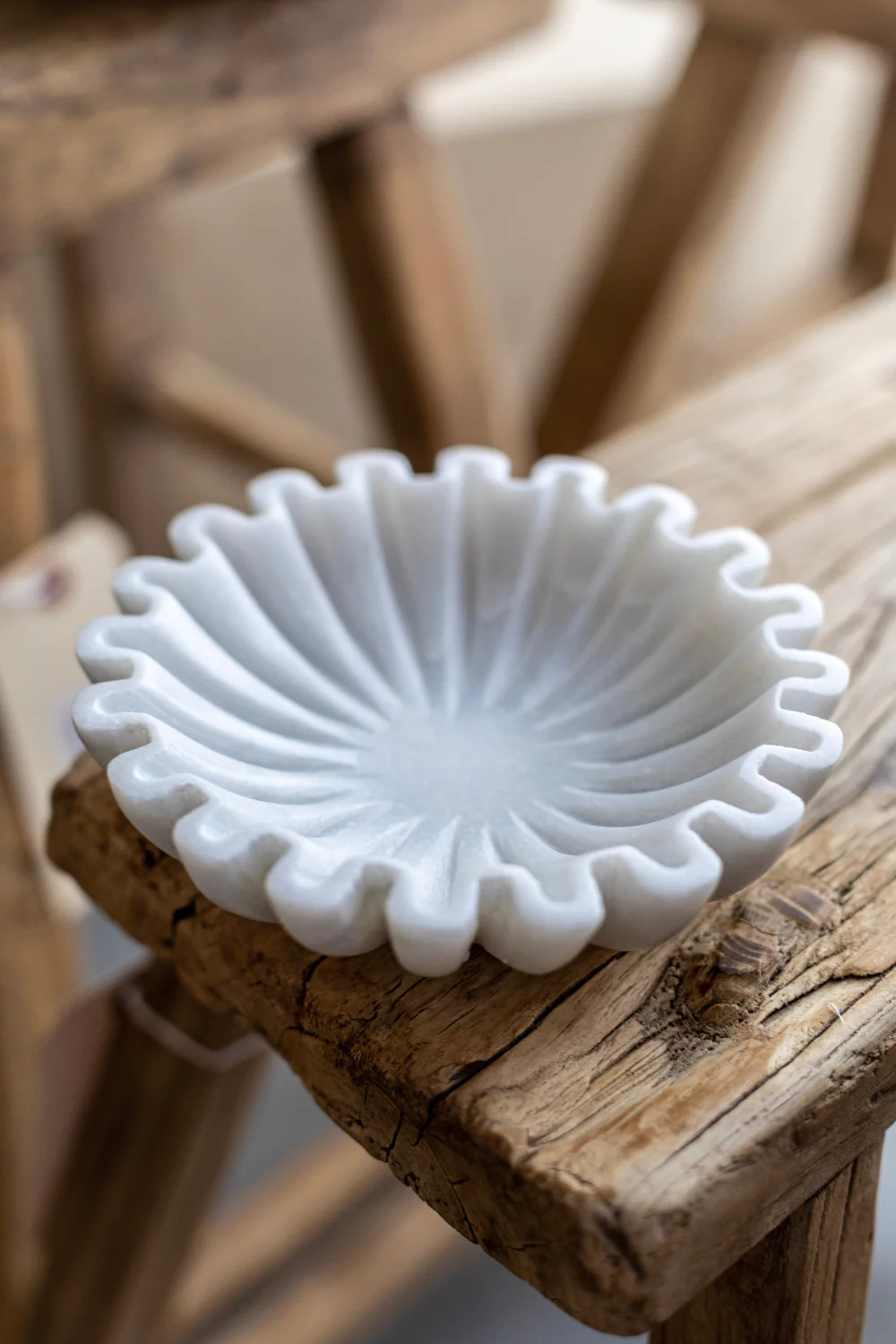 Marble Fluted Scalloped Bowls Small | Luxe B Co