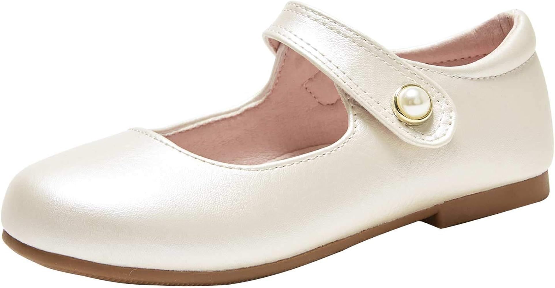 Stelle Girls Mary Jane Flats Slip-on Party Dress Shoes for Kids | Amazon (US)
