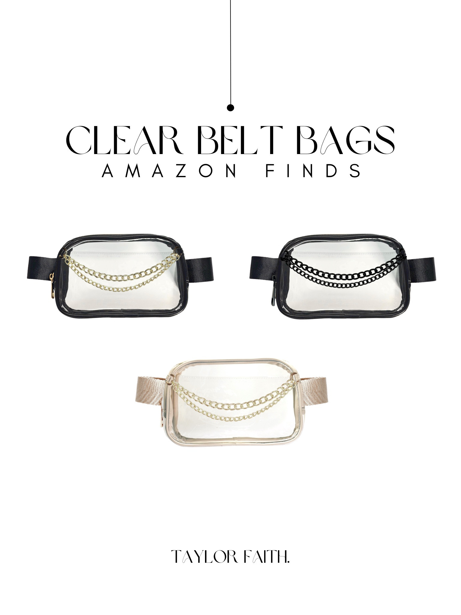 Clear belt outlet bags