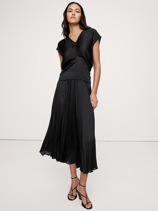 Sheer Crinkle Satin Top | Banana Republic (US)