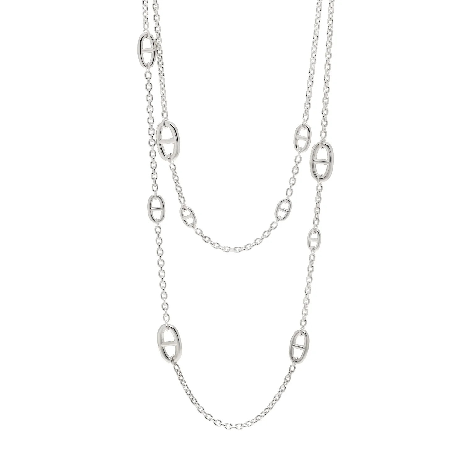 Hermes Sterling Silver Farandole Necklace 120 1937089 | FASHIONPHILE (US)