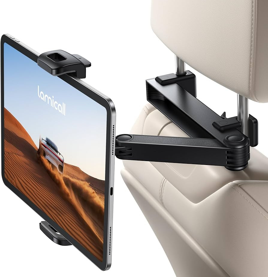 Lamicall Car Headrest Tablet Holder - [Lockable] [3 in 1 Extension Arm] Upgrade Tablet Mount for ... | Amazon (US)