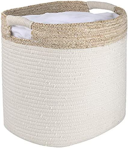 LA JOLIE MUSE Cotton Rope Storage Basket with Corn Skin, Organizer Bin for Baby Toys Laundry Blan... | Amazon (US)